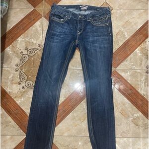 Rerock express dark wash skinny jeans size ten low rise.